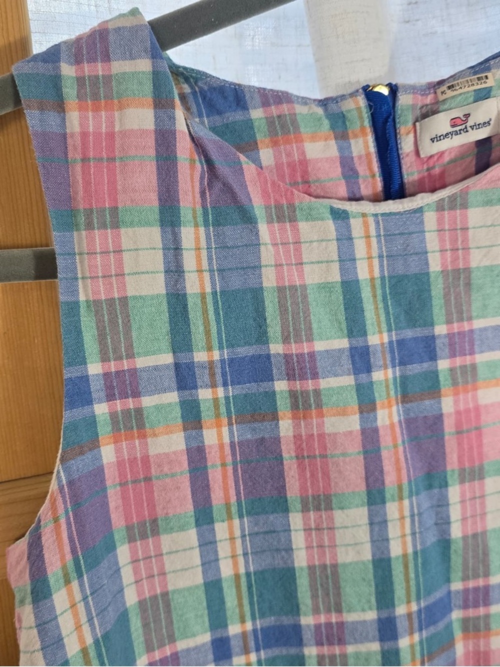 Vineyard Vines Plaid Shift Dress in Pink, Blue & Green - Picture 4 of 6